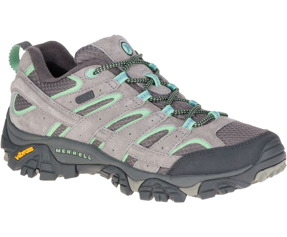 Merrell Vandresko Dame - Moab 2 Waterproof - Grå/Mintgrønne - MBU968243